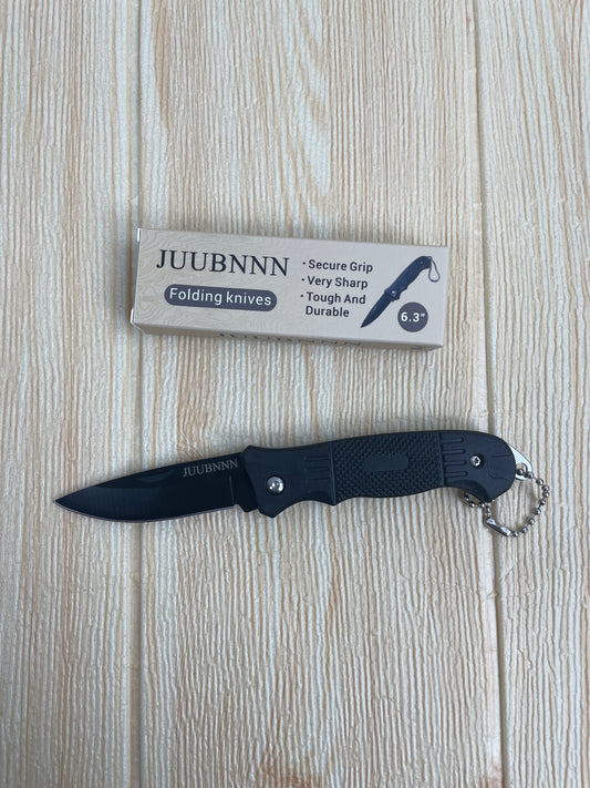 JUUBNNN Folding Knife Serrated Pocketknife, 3" Steel Drop Point Blade, Assisted One-Handed Flipper Opening, Folding Utility,Liner Lock System